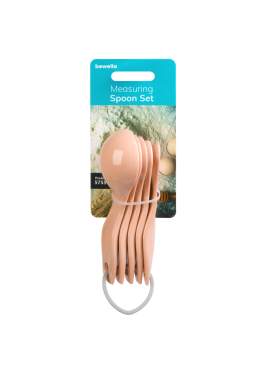 Set linguri de masură - plastic - culoare piersică - în diferite mărimi - 5 buc/pachet
