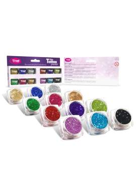 Set pudra sclipici - Culori TOP - 12 x 2,5 ml