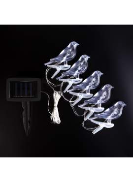 Șir de lumină solară - păsări, clip-on - 80 cm - 5 culori, LED RGB