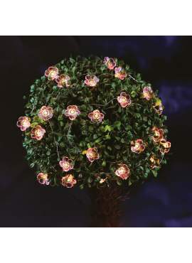 Șir lumină solară - floare - 2,4 m - 25 LED-uri alb cald