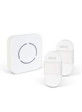 Sonerie fără fir Kinetic (fără baterii) – 2 butoane exterior – Alb LED albastru