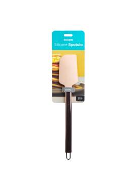 Spatulă din silicon cu maner din inox - culoare piersic - 29 x 5,2 x 1 cm
