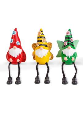 Spiriduși solari cu picioare - 3 tipuri - 3 LED-uri alb cald - 13,5 cm