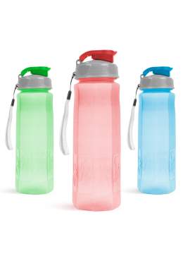 Sticlă sport - plastic, transparent - 800 ml - 3 culori