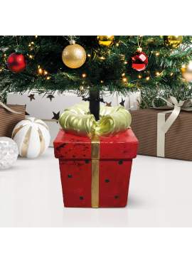Suport Brad Crăciun - Pachet Cadou - Piatră - 28,5 x 27,7 x 41,5 cm