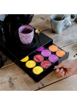 Suport pentru capsule de cafea din metal - pentru 20 capsule Dolce Gusto - 300 x 240 x 70 mm - negru mat