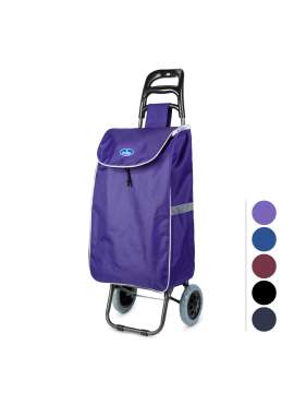 Troler de cumpărături cu roți – 100 x 36 x 25 cm, 30 kg, poliester, 5 culori