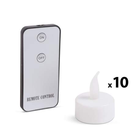 Stern Fabrik - set lumânări cu LED - cu telecomandă - alb - 10 buc. / blister