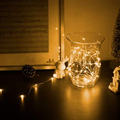 Șir de lumină LED - 50 LED - USB - alb cald - 5 m - 8 funcții