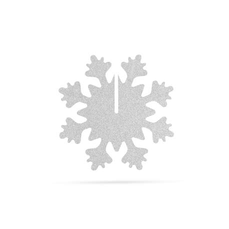 Decor de Crăciun - fulg de nea argintiu - 7 x 7 cm - 5 buc / pachet