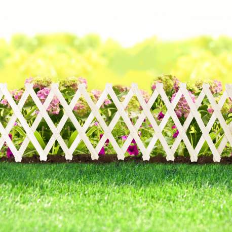 Garden of Eden - Bordură pentru pat de flori / gard - 110 x 34 cm - Alb