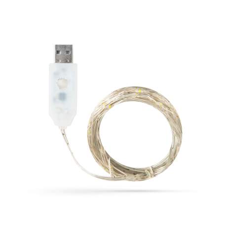 Șir de lumină LED - 50 LED - USB - alb cald - 5 m - 8 funcții