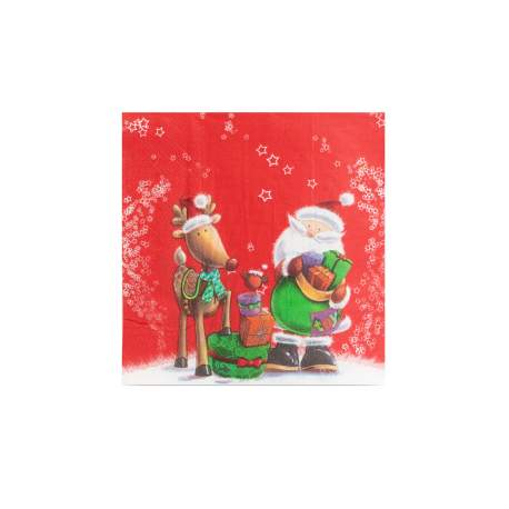 Set de masă, cu motive de Crăciun - 12 farfurii, 6 pahare, 20 șervețele