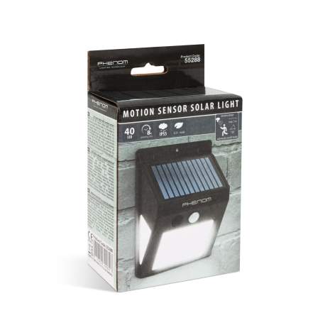 Reflector de perete solar LED cu senzor de mişcare PHENOM