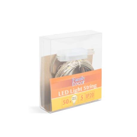 Șir de lumină LED - 50 LED - USB - alb cald - 5 m - 8 funcții