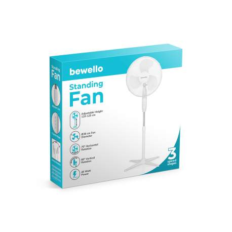 Bewello - Ventilator pe stativ - 40 cm - alb