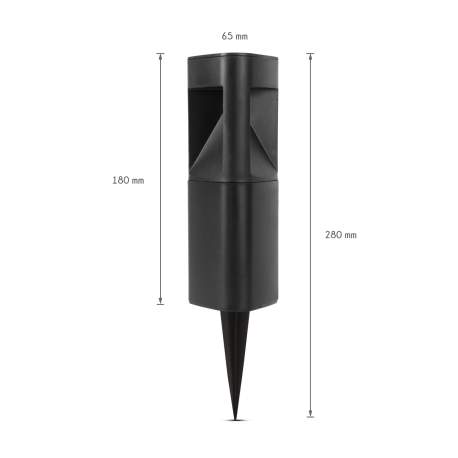 Garden of Eden - Lampă solară LED, model triunghiular, negru, material plastic, 280 x 65 x 65 mm