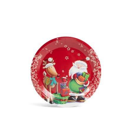 Set de masă, cu motive de Crăciun - 12 farfurii, 6 pahare, 20 șervețele