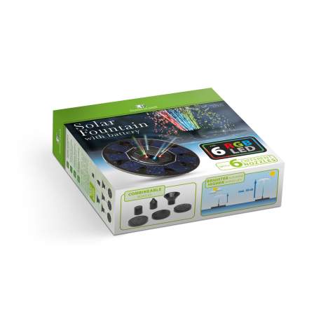 Arteziană solară - cu baterie, 6 LED-uri RGB