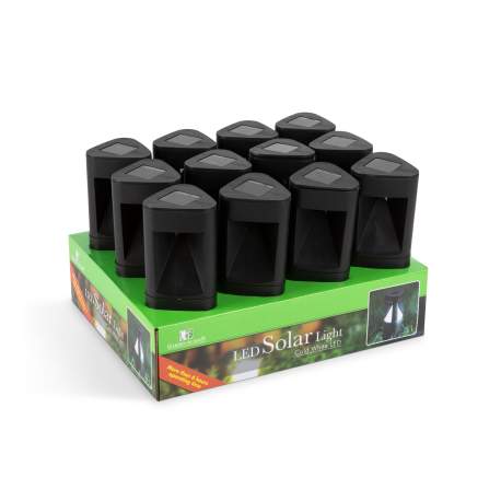 Garden of Eden - Lampă solară LED, model triunghiular, negru, material plastic, 280 x 65 x 65 mm