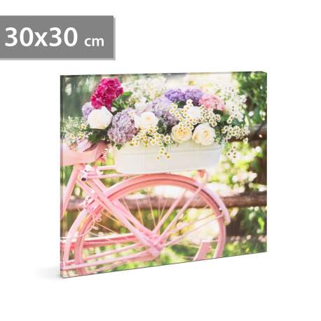 Tablou LED - „Bicicletă” - 2 x AA, 30 x 30 cm