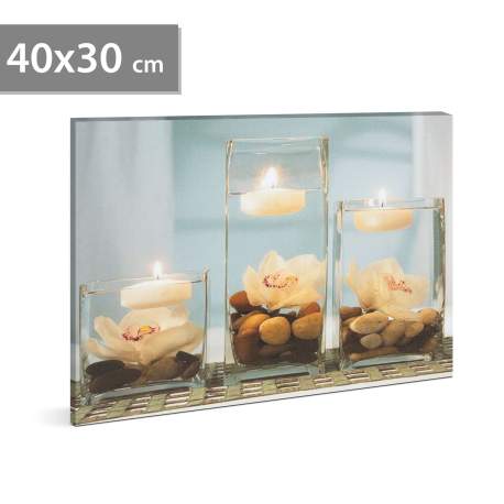 Tablou decorativ cu LED - „Wellness” - 2 x AA, 40 x 30 cm