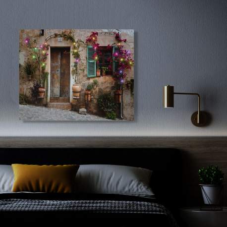 Tablou decorativ cu LED - „Street View” - 2 x AA, 40 x 30 cm