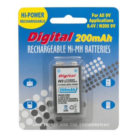 9V rechargeable battery E-Block • PP3 • 6F22 - Ni-MH • 9V • 200 mAh