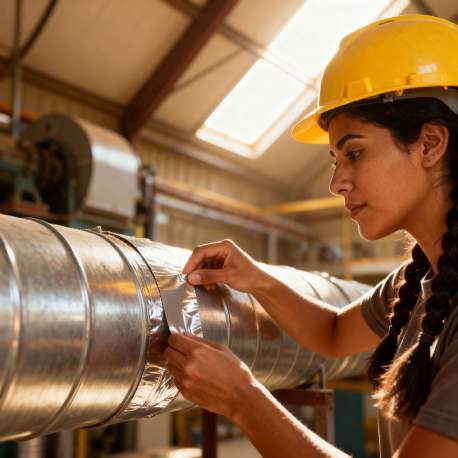 Bandă Adezivă din Aluminiu cu Adeziv Acrilic – 25 m x 48 mm, 30 microni, Argintiu Lucios