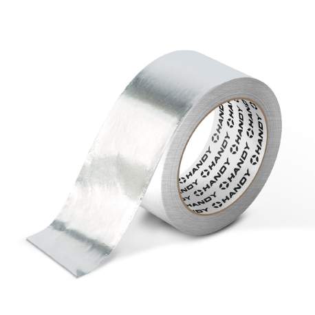 Bandă Adezivă din Aluminiu cu Adeziv Acrilic – 25 m x 48 mm, 30 microni, Argintiu Lucios