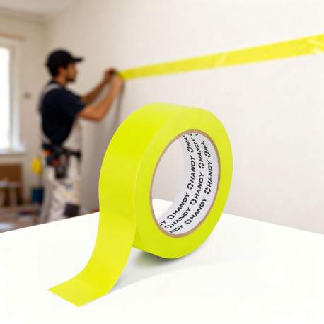 Bandă de Mascare Auto pe Bază de Apă – 50 m x 24 mm, Galben-Verde, Termorezistentă 120°C