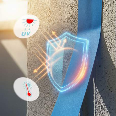 Bandă de Mascare pe Bază de Apă – 50 m x 36 mm, Albastră, pentru Interior și Exterior