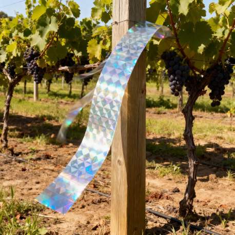 Bandă Repelentă pentru Păsări – 30 m x 24 mm, Folie Irizantă Argintie