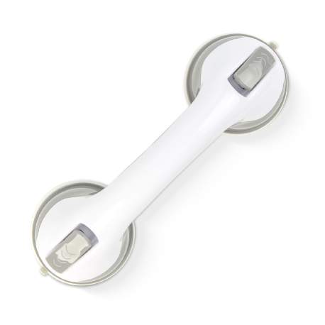 Mâner de sprijin pentru baie cu ventuze – 30 cm – alb – max 50 kg