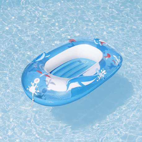 Barcă gonflabilă - 102 x 69 cm - albastră - delfin
