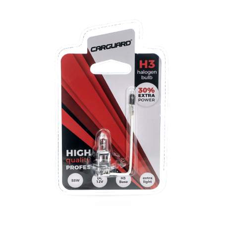 Bec halogen H3 55W, +30% intensitate - CARGUARD