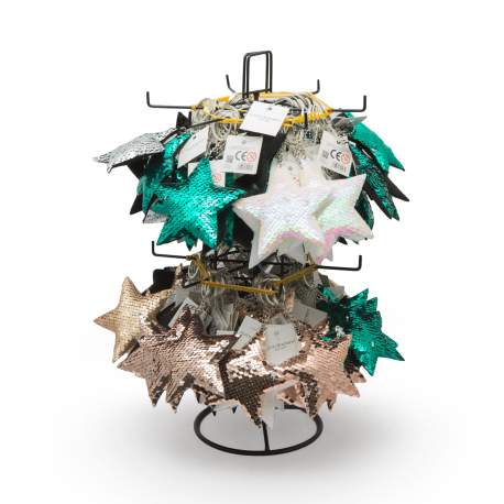 Breloc glitter - model stea - 8 culori