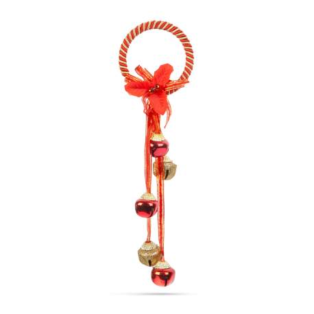 Clopoței chinezești, ornament de Crăciun pentru ușă - metal, roșii