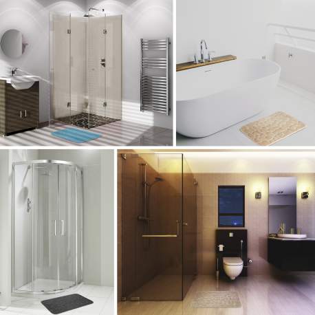 Covor de baie multistrat, 40x60 cm, Albastru