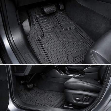 Covorașe auto universale ajustabile groase și aderente Carguard – 72 x 47 cm / 71 x 43,5 cm PVC – negru