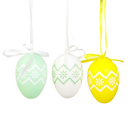 Decor de Paște - set ouă - 3 tipuri - 6 cm - 6 buc/pachet