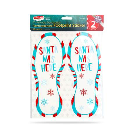 Decorațiune festivă – autocolant „A fost aici Moșul” – 25 x 10 cm – set 2 bucăți