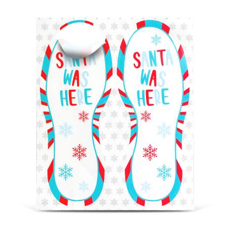 Decorațiune festivă – autocolant „A fost aici Moșul” – 25 x 10 cm – set 2 bucăți
