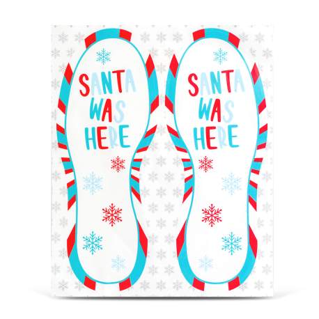 Decorațiune festivă – autocolant „A fost aici Moșul” – 25 x 10 cm – set 2 bucăți