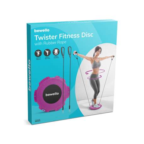 Disc Twister pentru fitness - cu coardă de cauciuc - 29 cm - BEWELLO