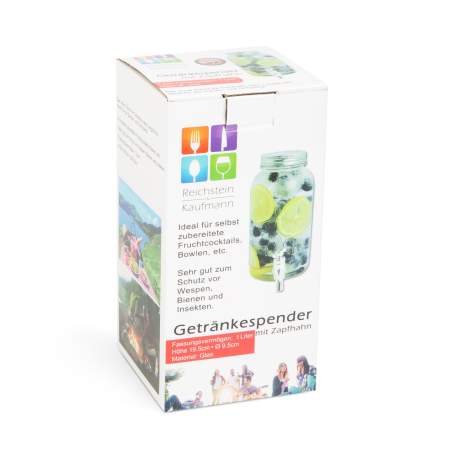 Dozator bauturi cu robinet, sticla, 1 litru