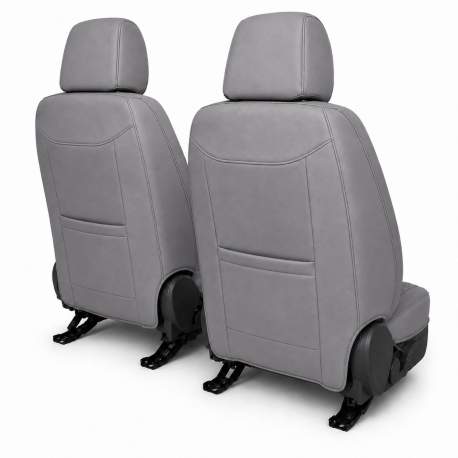 Huse auto premium 5 locuri Carguard Deluxe piele ecologică perforată - gri - negru