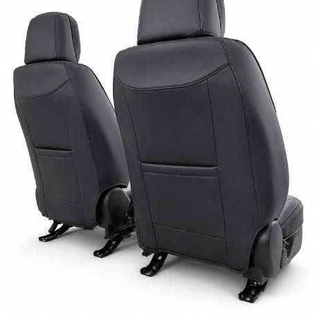 Huse auto premium 5 locuri Carguard Deluxe piele ecologică perforată - negru - rosu