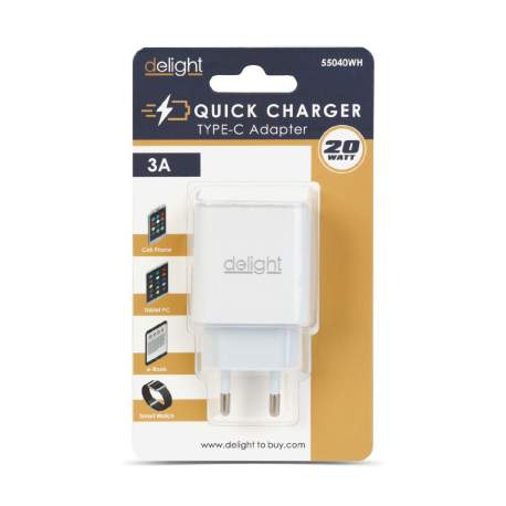 Încărcător Rapid Universal cu USB-C PD 20W - Alb