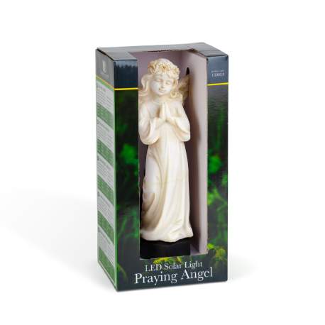 Îngeraș solar – lumină LED alb cald – rășină – 49 × 11 × 6,5 cm